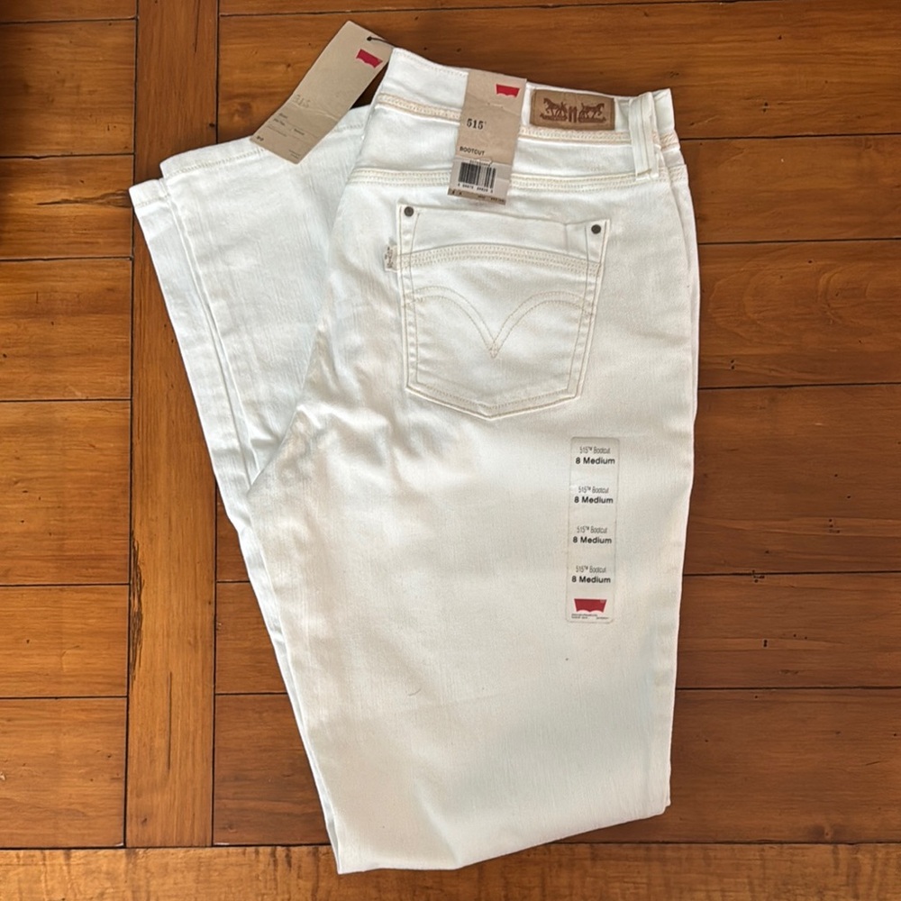 Levi's White Bootcut Jeans 515, NWT